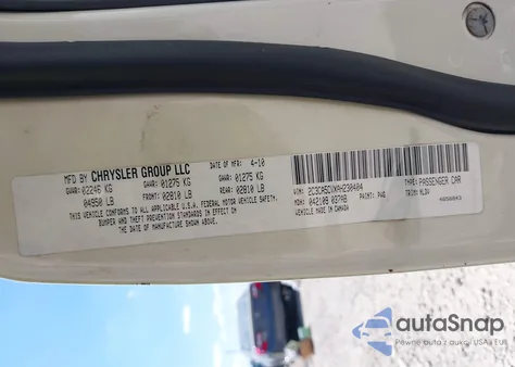 2010 Chrysler 300 Touring/Signature Series/Executive Series из США, поврежденный, VIN 2C3CA5CVXAH230404